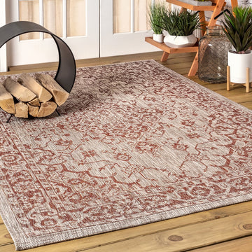 Rozetta Boho Medallion Textured Weave Indoor/outdoor Area Rug